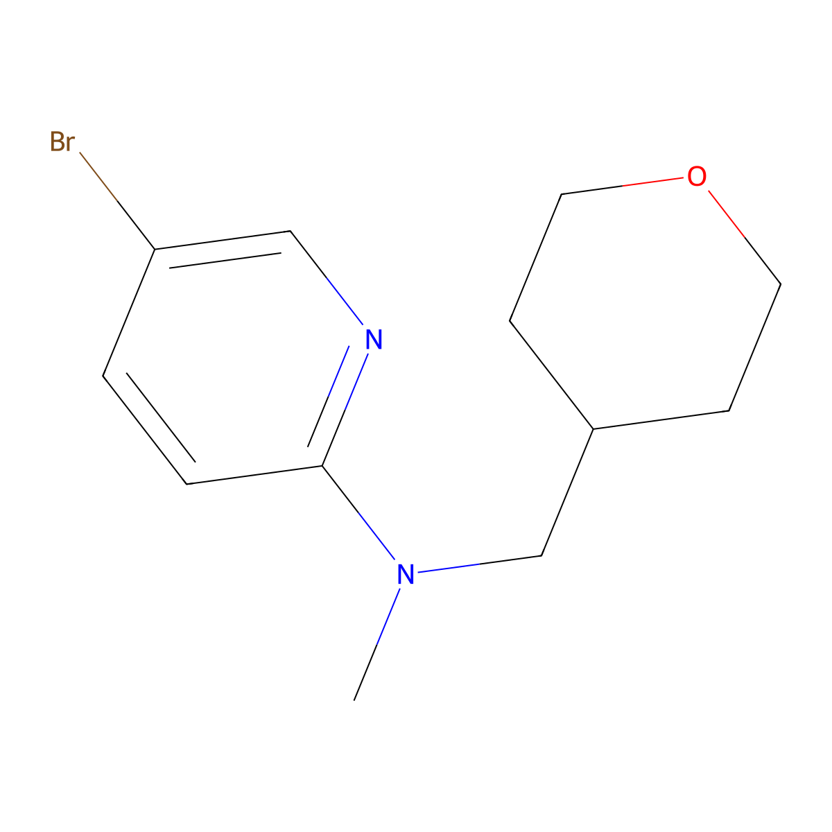 5-Bromo-N-methyl-N-(tetrahydro-2H-pyran-4-ylmethyl)-2-pyridinamine molecular structure, CAS 1220017-48-0
