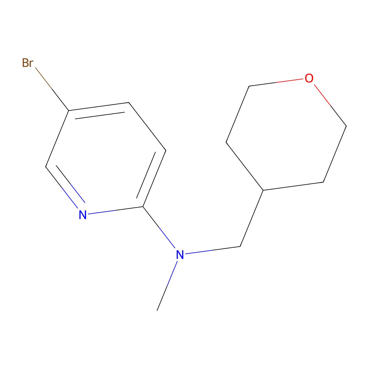 5-Bromo-N-methyl-N-(tetrahydro-2H-pyran-4-ylmethyl)-2-pyridinamine molecular structure, CAS 1220017-48-0