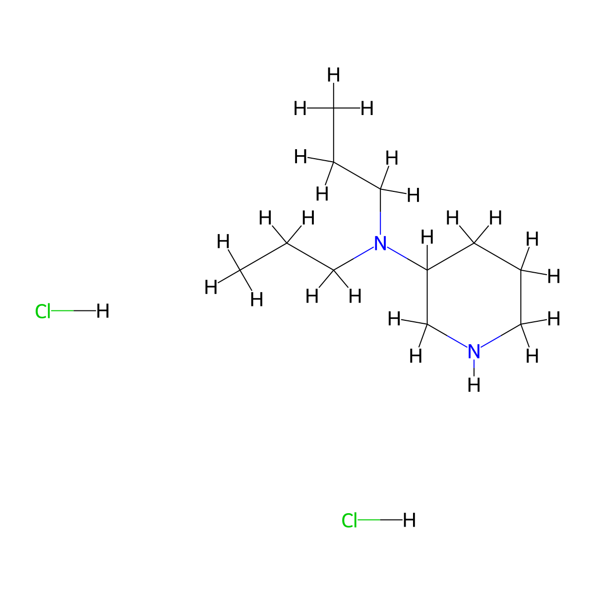 N,N-Dipropyl-3-piperidinamine dihydrochloride molecular structure, CAS 1220017-53-7