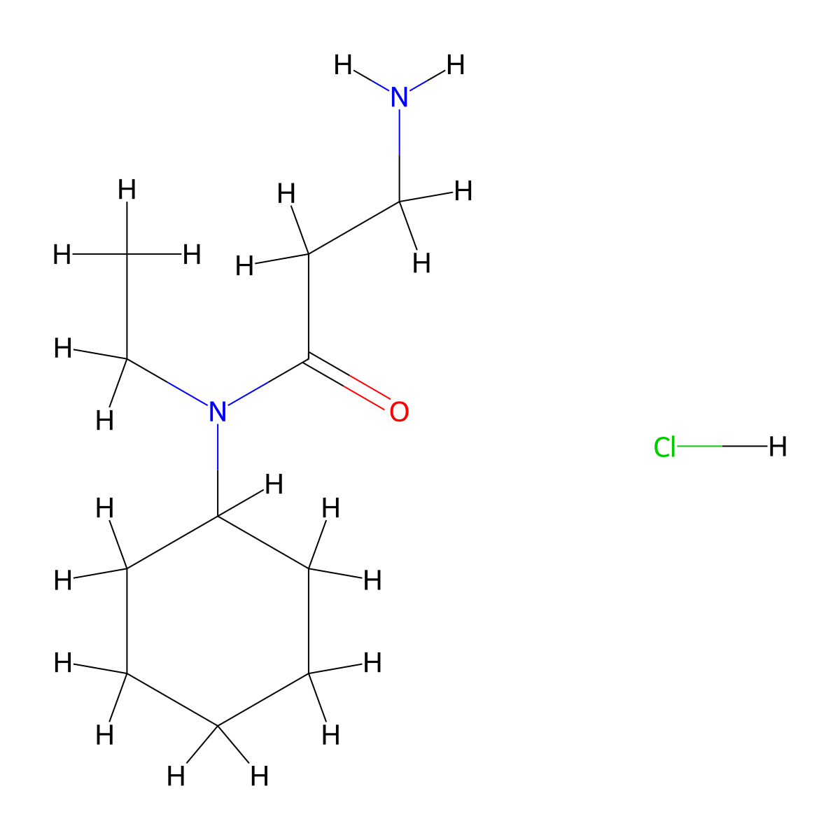 3-Amino-N-cyclohexyl-N-ethylpropanamide hydrochloride molecular structure, CAS 1220017-54-8