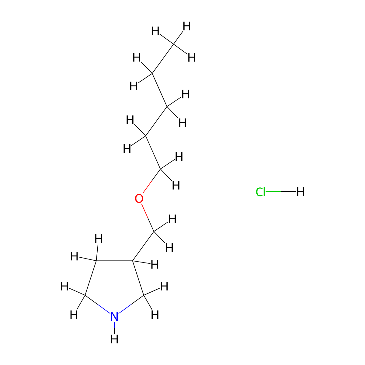 3-[(Pentyloxy)methyl]pyrrolidine hydrochloride molecular structure, CAS 1220017-57-1