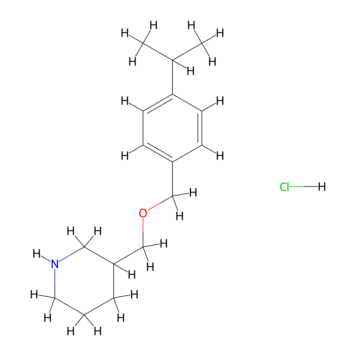 3-{[(4-Isopropylbenzyl)oxy]methyl}piperidine hydrochloride molecular structure, CAS 1220017-63-9