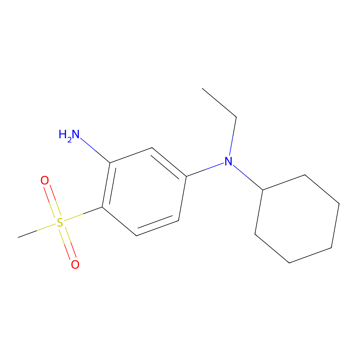 N1-Cyclohexyl-N1-ethyl-4-(methylsulfonyl)-1,3-benzenediamine molecular structure, CAS 1220017-67-3