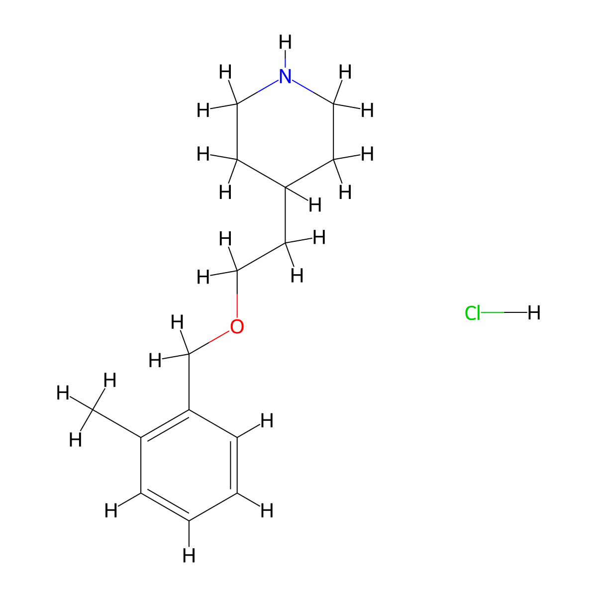 4-{2-[(2-Methylbenzyl)oxy]ethyl}piperidine hydrochloride molecular structure, CAS 1220017-72-0