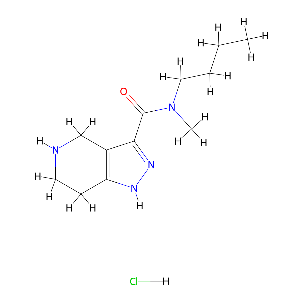 N-Butyl-N-methyl-4,5,6,7-tetrahydro-1H-pyrazolo[4,3-c]pyridine-3-carboxamide hydrochloride molecular structure, CAS 1220017-77-5