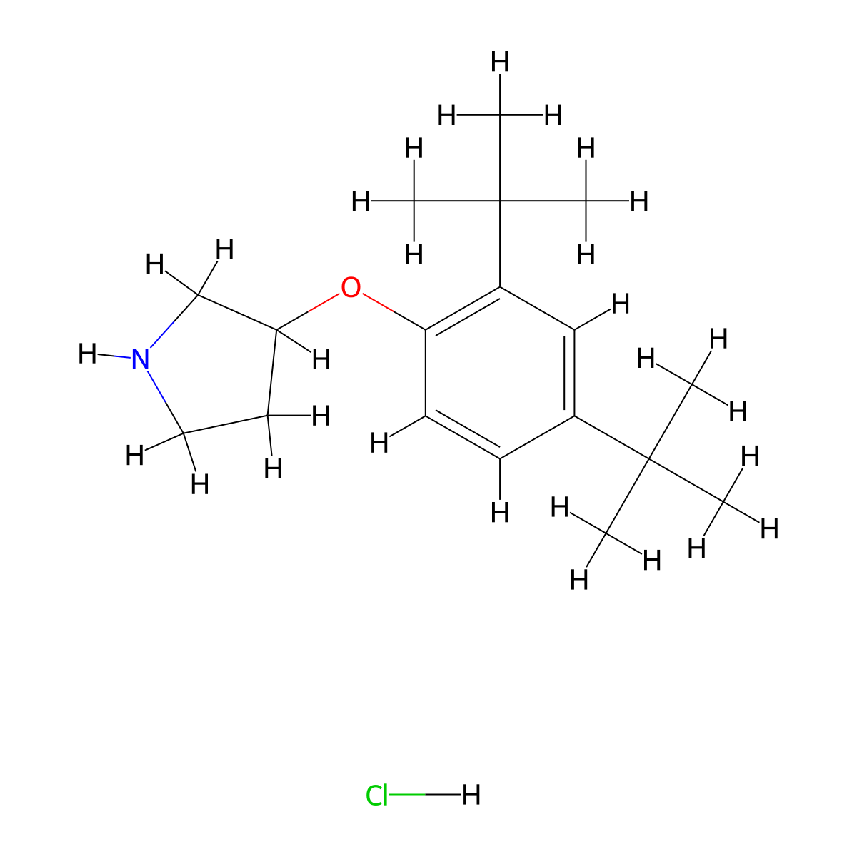 3-(2,4-Di-tert-butylphenoxy)pyrrolidine hydrochloride molecular structure, CAS 1220017-79-7