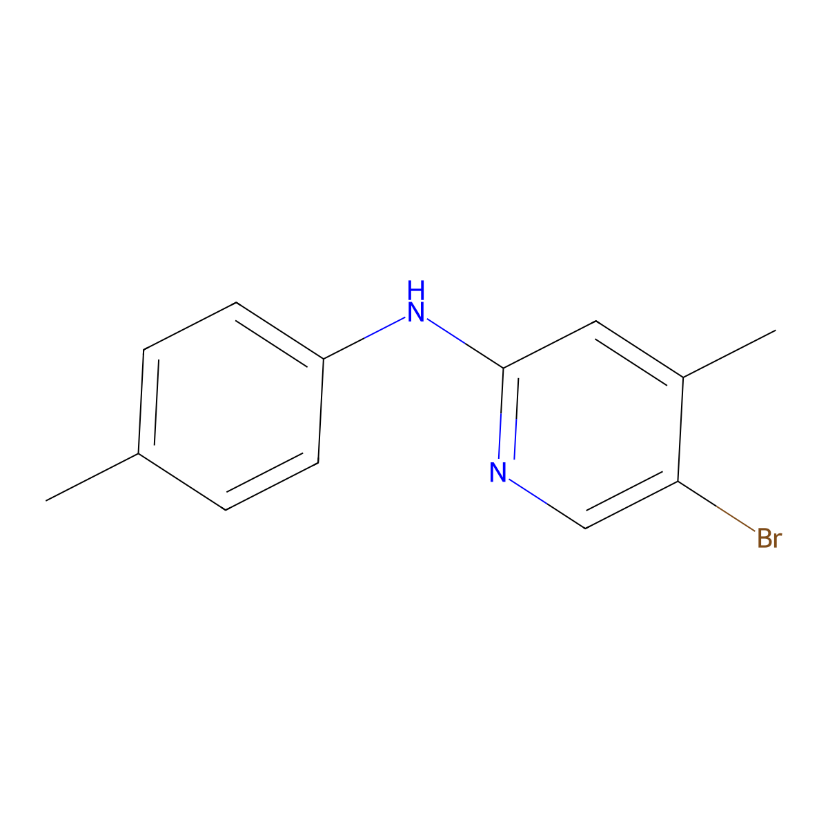 5-Bromo-4-methyl-N-(4-methylphenyl)-2-pyridinamine molecular structure, CAS 1220017-89-9