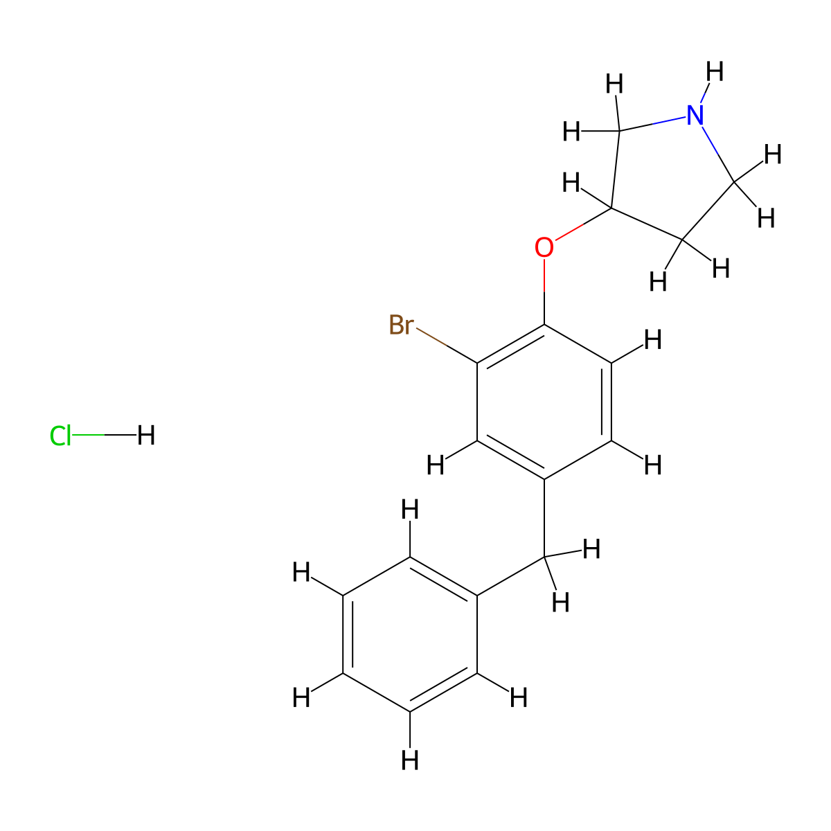 3-(4-Benzyl-2-bromophenoxy)pyrrolidine hydrochloride molecular structure, CAS 1220017-93-5