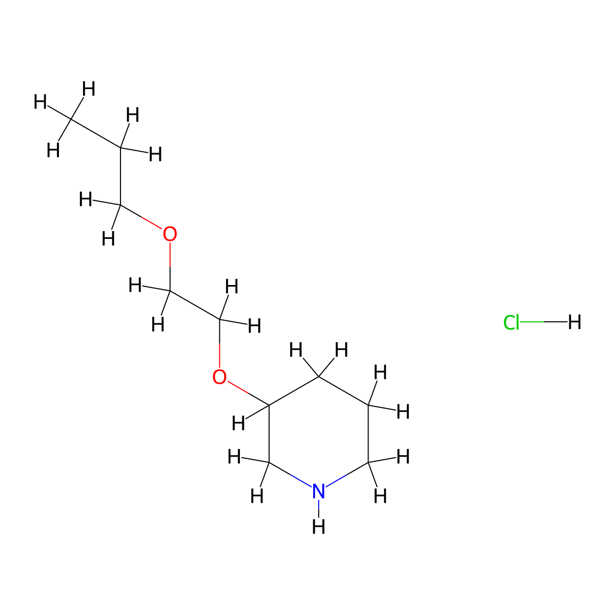 3-(2-Propoxyethoxy)piperidine hydrochloride molecular structure, CAS 1220017-94-6