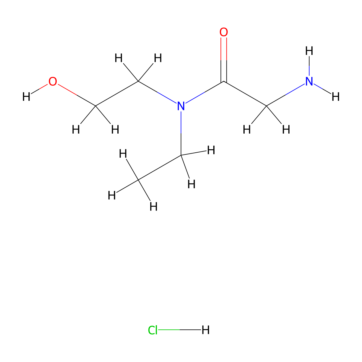 2-Amino-N-ethyl-N-(2-hydroxyethyl)acetamide hydrochloride molecular structure, CAS 1220017-95-7