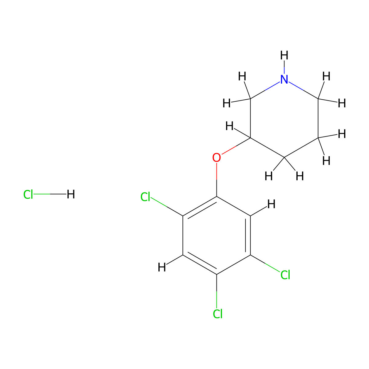 3-(2,4,5-Trichlorophenoxy)piperidine hydrochloride molecular structure, CAS 1220018-01-8