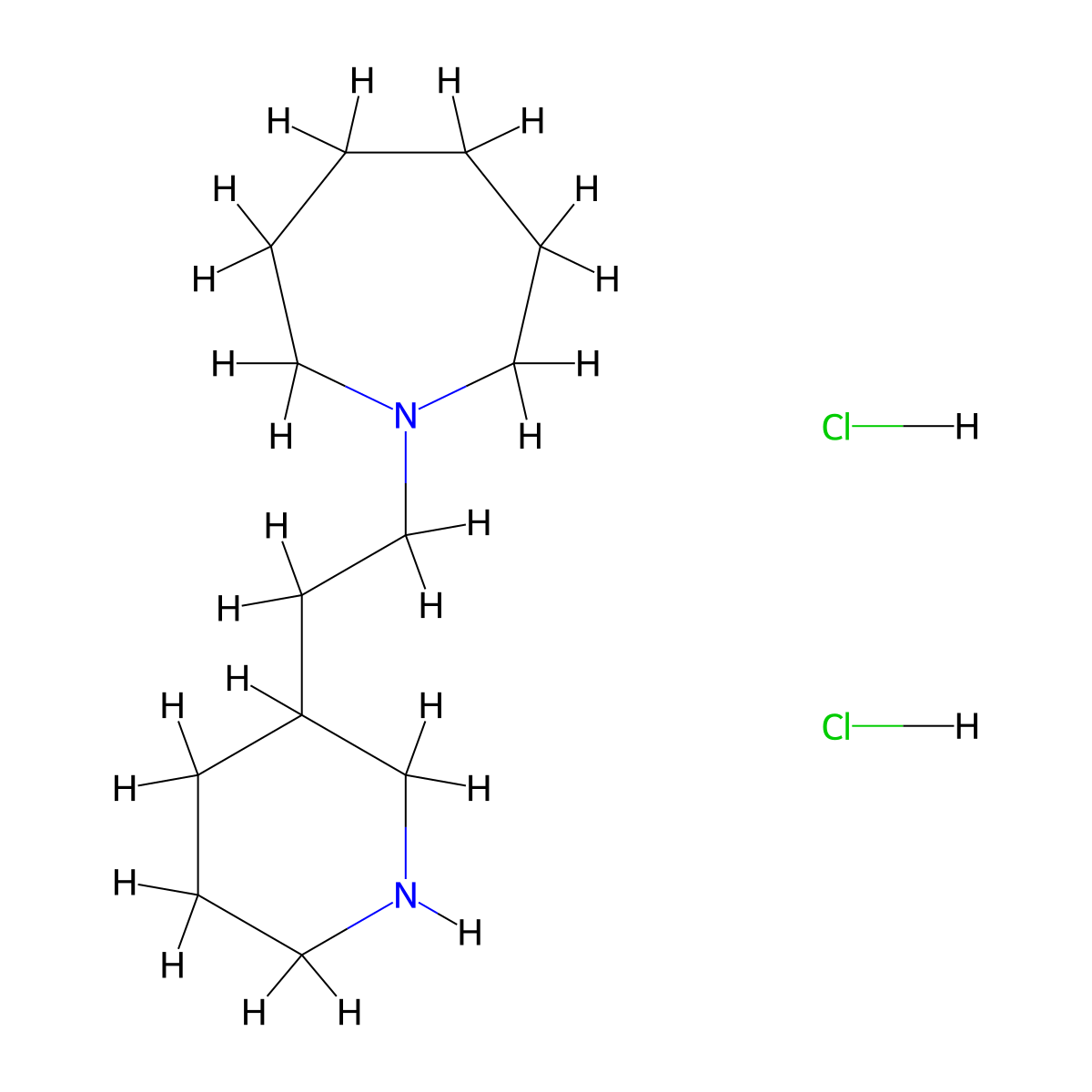 1-[2-(3-Piperidinyl)ethyl]azepane dihydrochloride molecular structure, CAS 1220018-06-3