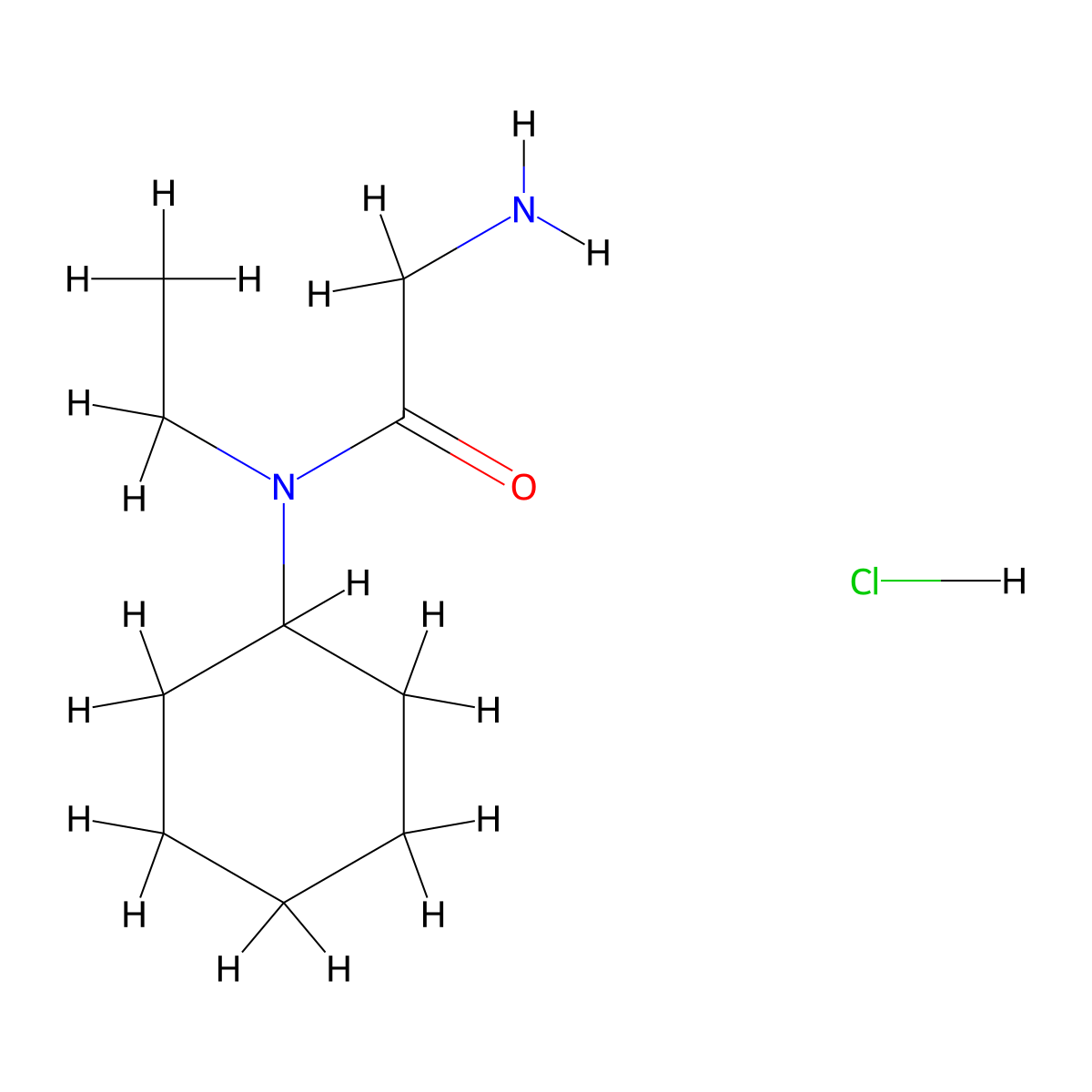 2-Amino-N-cyclohexyl-N-ethylacetamide hydrochloride molecular structure, CAS 1220018-07-4