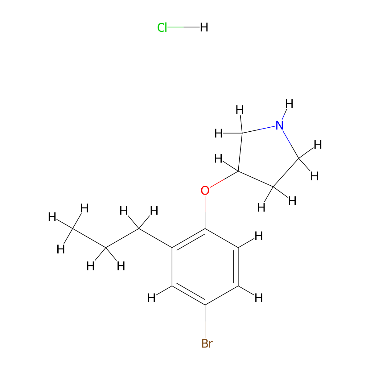 3-(4-Bromo-2-propylphenoxy)pyrrolidine hydrochloride molecular structure, CAS 1220018-08-5