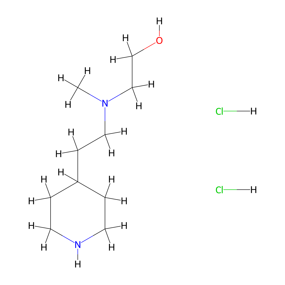 2-{Methyl[2-(4-piperidinyl)ethyl]amino}-1-ethanol dihydrochloride molecular structure, CAS 1220018-11-0
