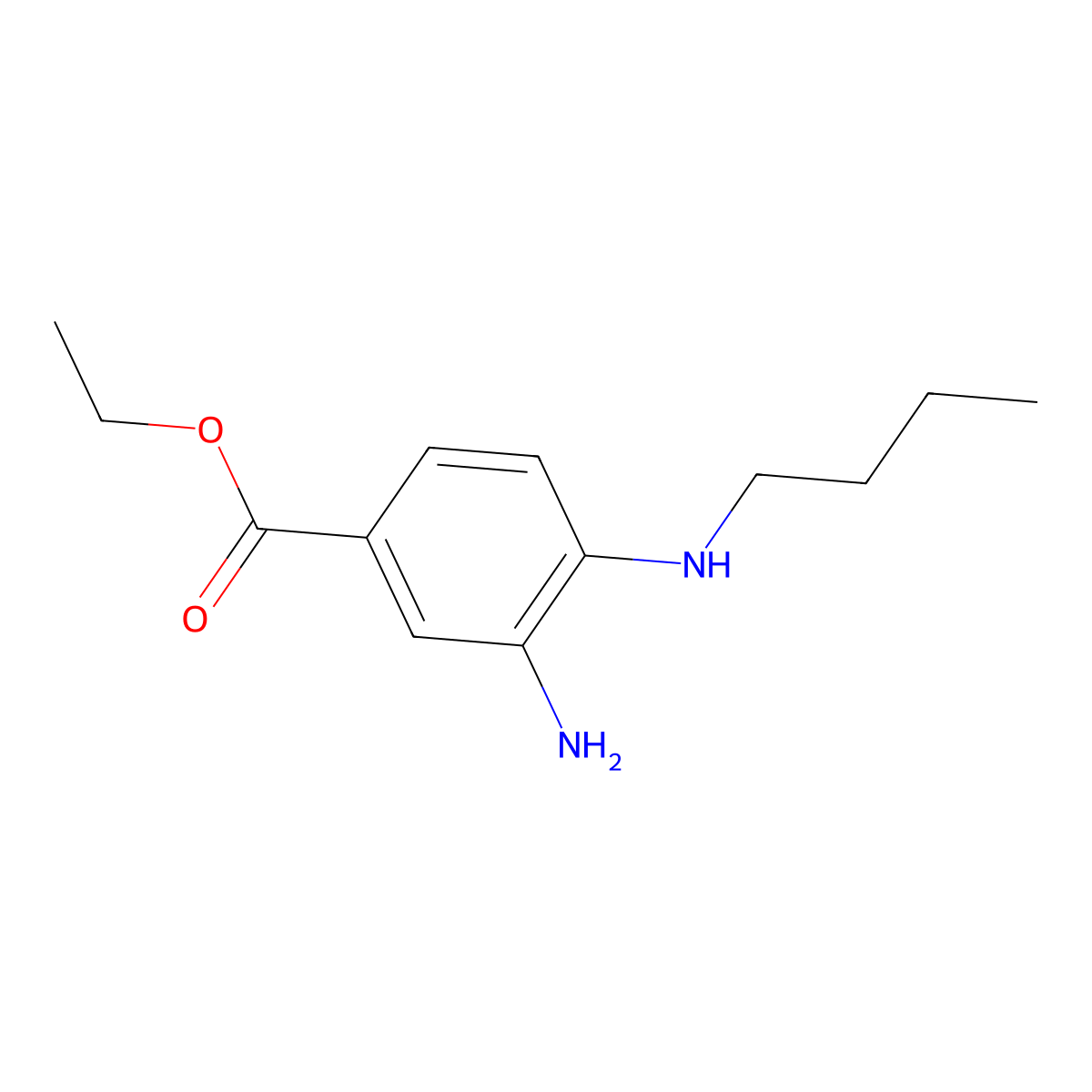 Ethyl 3-amino-4-(butylamino)benzoate molecular structure, CAS 1220018-22-3