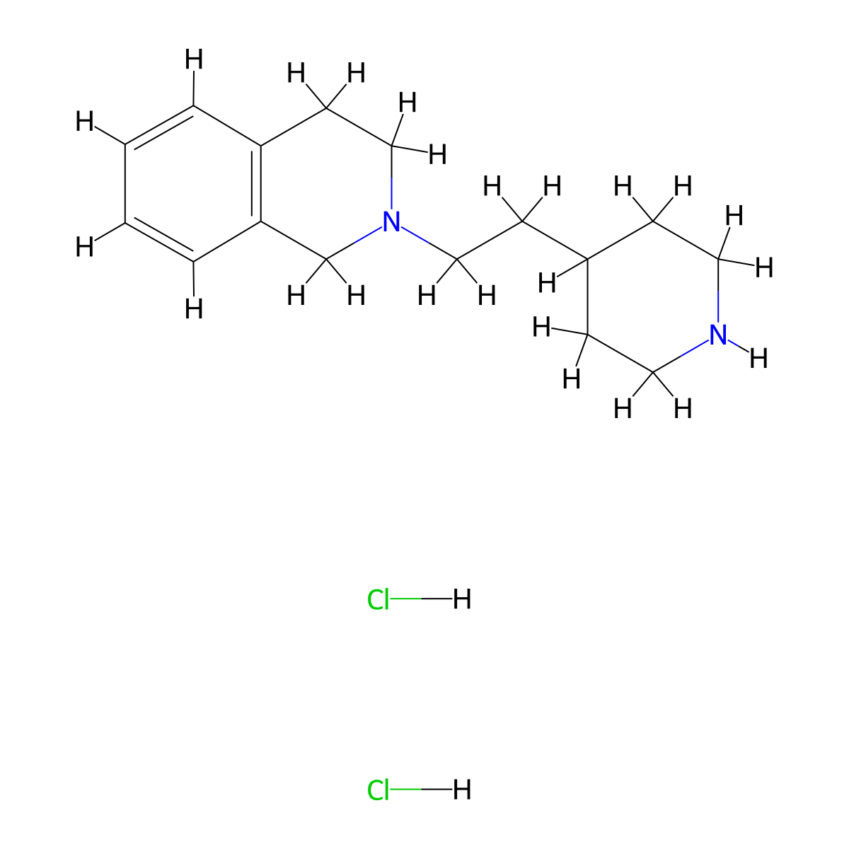 2-[2-(4-Piperidinyl)ethyl]-1,2,3,4-tetrahydroisoquinoline dihydrochloride molecular structure, CAS 1220018-28-9
