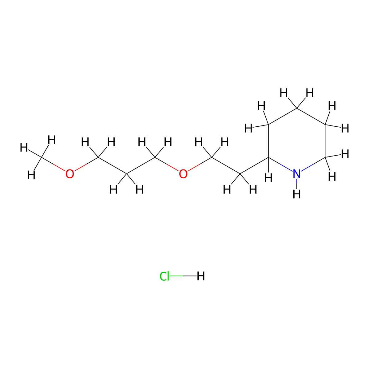 3-Methoxypropyl 2-(2-piperidinyl)ethyl ether hydrochloride molecular structure, CAS 1220018-30-3