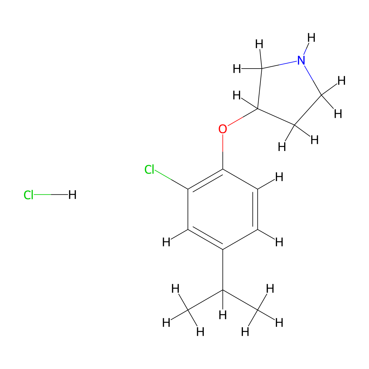 3-(2-Chloro-4-isopropylphenoxy)pyrrolidine hydrochloride molecular structure, CAS 1220018-60-9