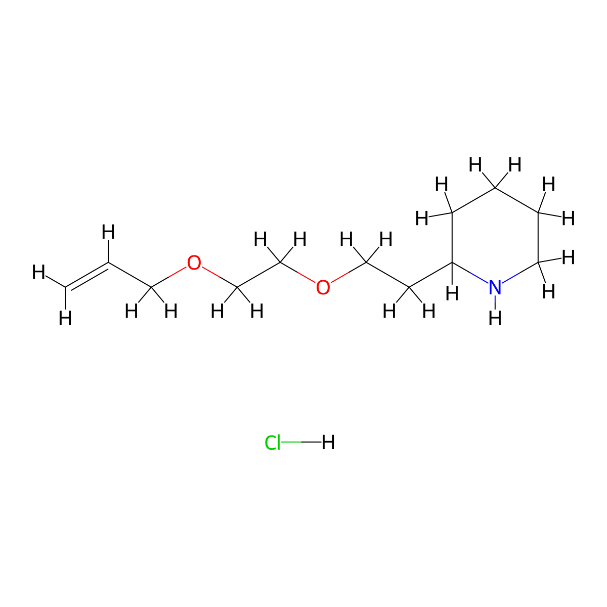 2-{2-[2-(Allyloxy)ethoxy]ethyl}piperidine hydrochloride molecular structure, CAS 1220018-71-2