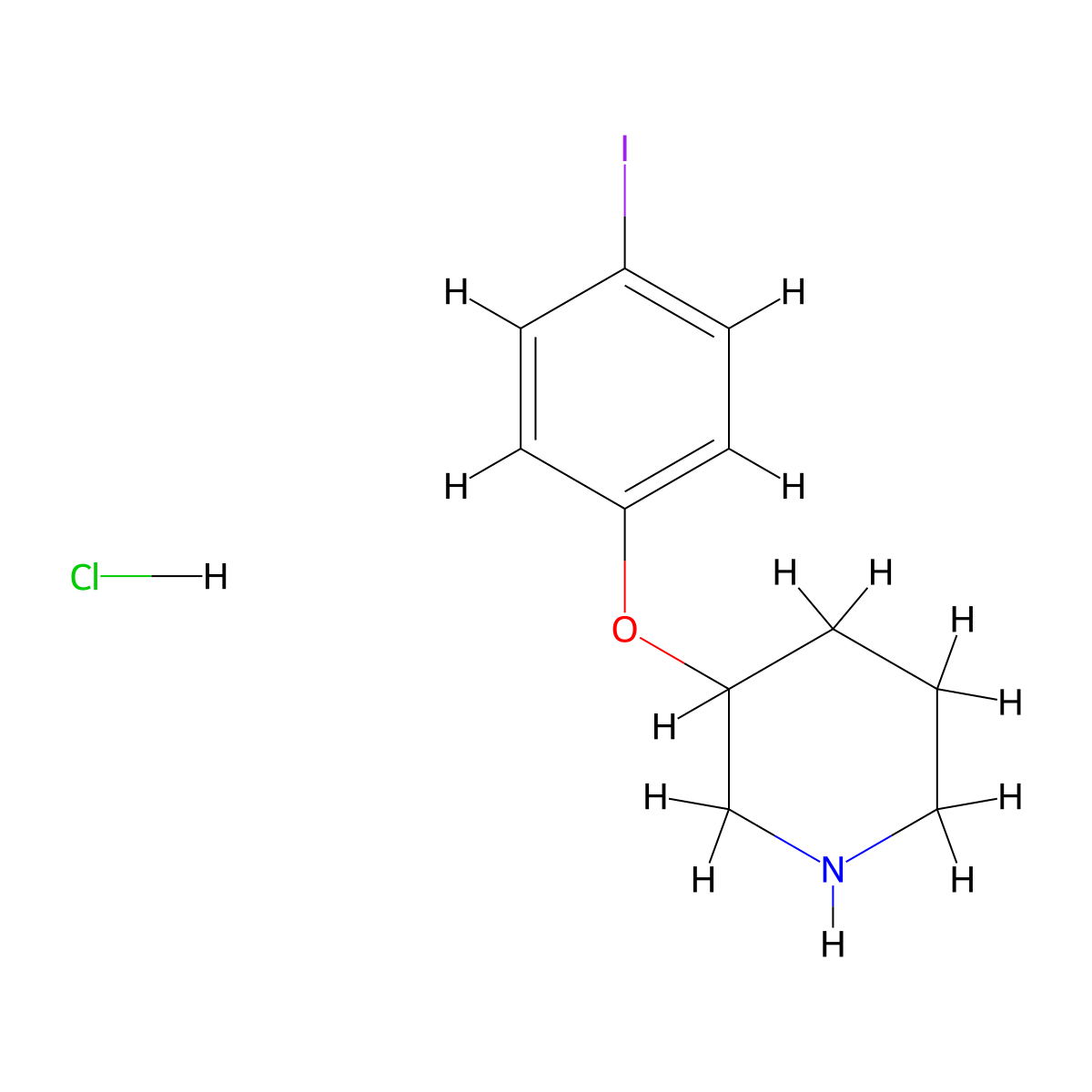 3-(4-Iodophenoxy)piperidine hydrochloride molecular structure, CAS 1220018-86-9