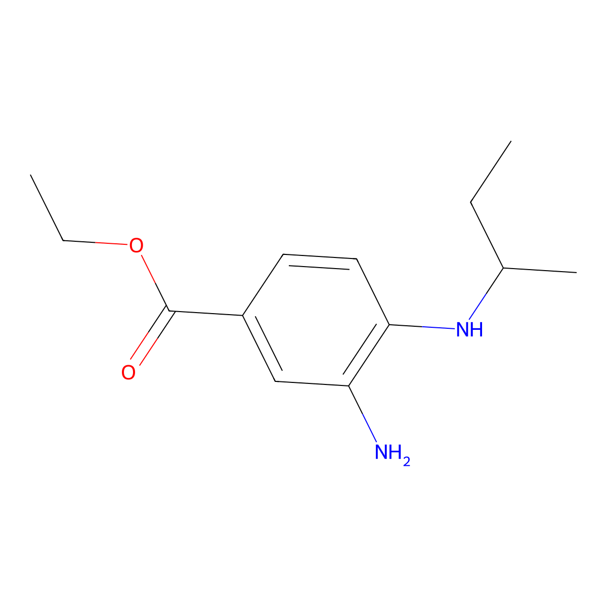 Ethyl 3-amino-4-(sec-butylamino)benzoate molecular structure, CAS 1220018-93-8