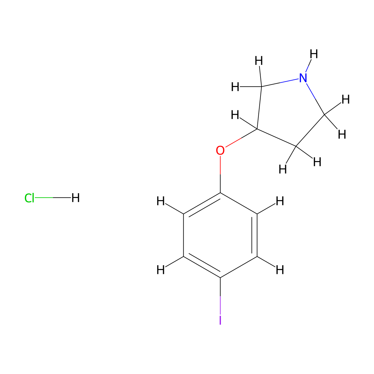 3-(4-Iodophenoxy)pyrrolidine hydrochloride molecular structure, CAS 1220019-06-6