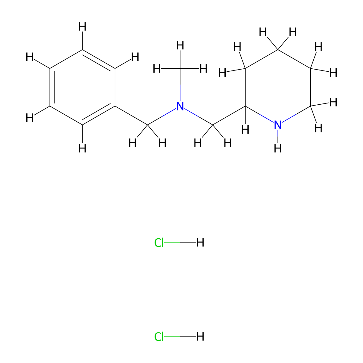 N-Methyl(phenyl)-N-(2-piperidinylmethyl)-methanamine dihydrochloride molecular structure, CAS 1220019-08-8