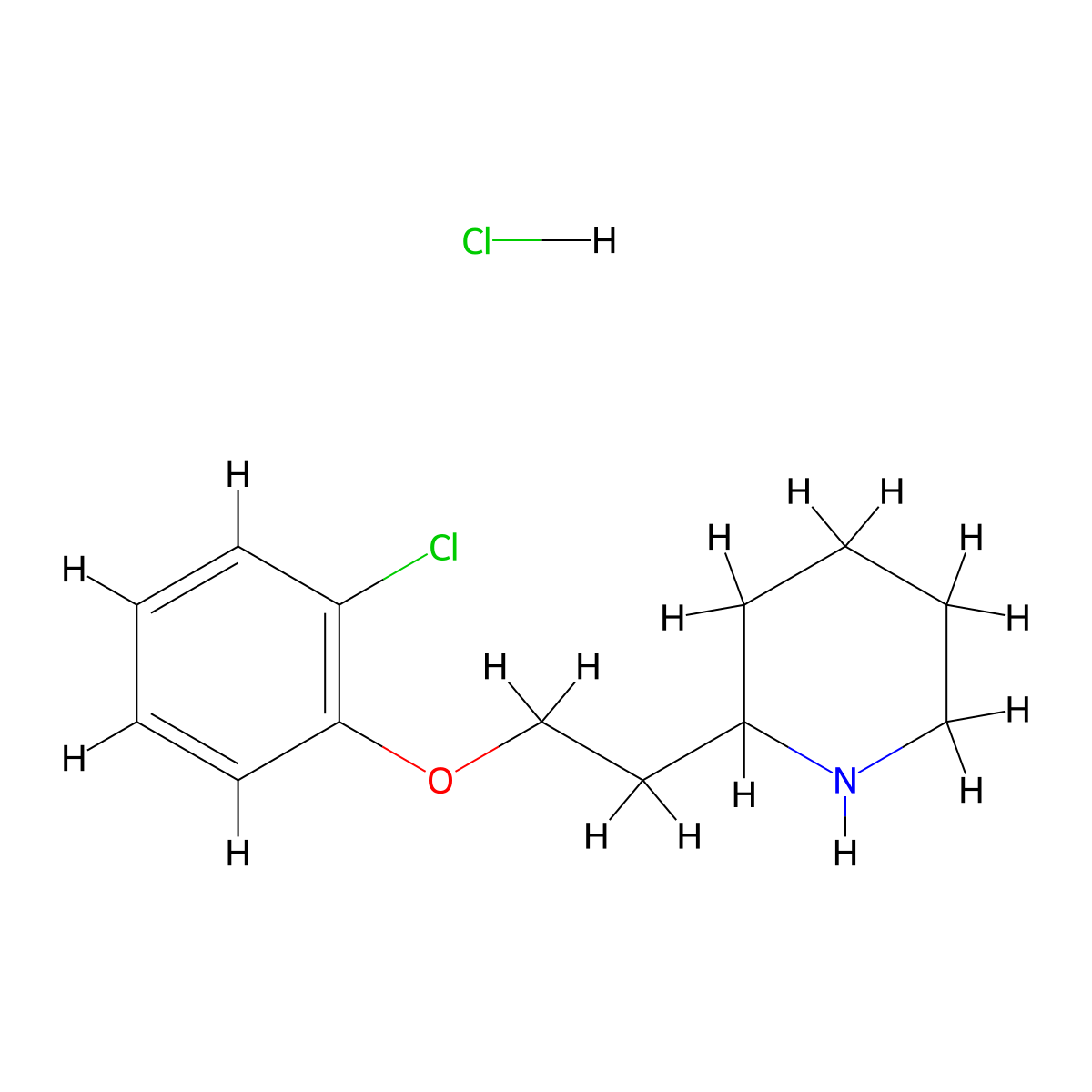 2-[2-(2-Chlorophenoxy)ethyl]piperidine hydrochloride molecular structure, CAS 1220019-09-9