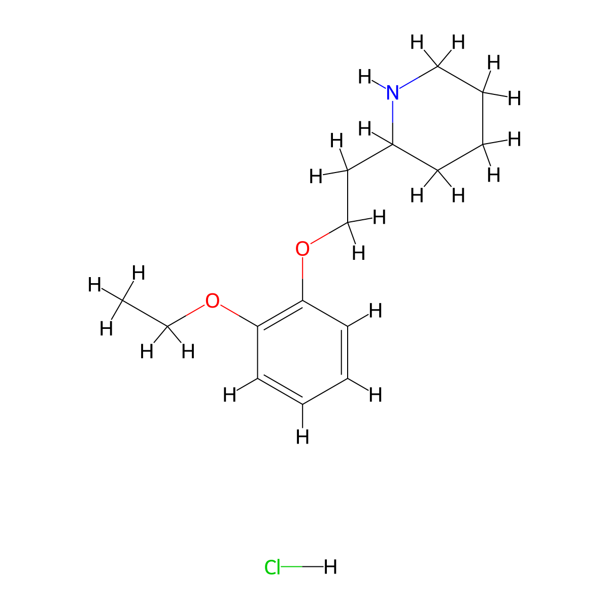 2-[2-(2-Ethoxyphenoxy)ethyl]piperidine hydrochloride molecular structure, CAS 1220019-12-4