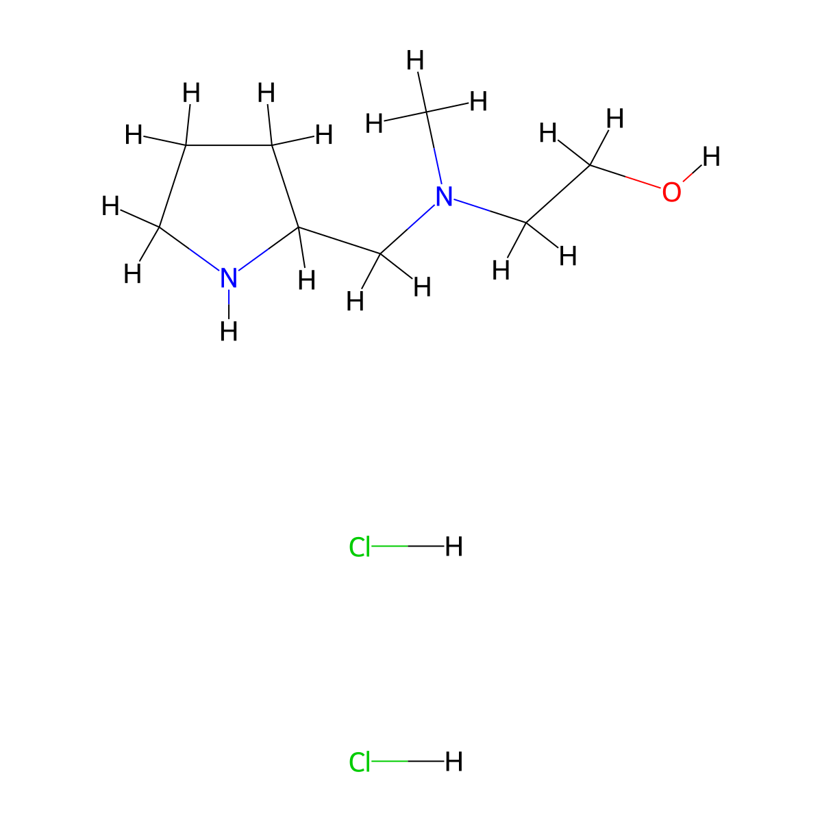 2-[Methyl(2-pyrrolidinylmethyl)amino]-1-ethanol dihydrochloride molecular structure, CAS 1220019-13-5