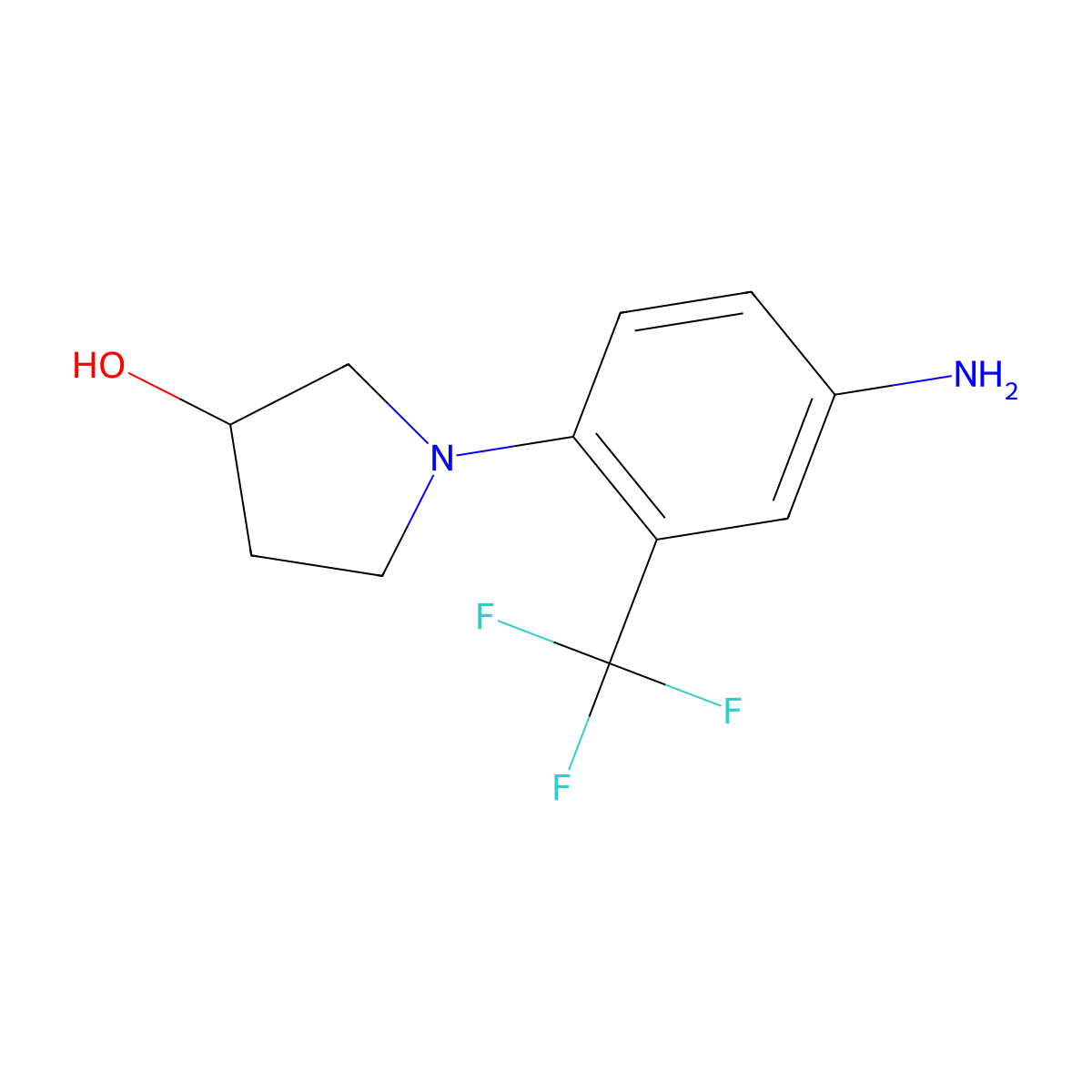 1-[4-Amino-2-(trifluoromethyl)phenyl]pyrrolidin-3-ol molecular structure, CAS 1220019-17-9