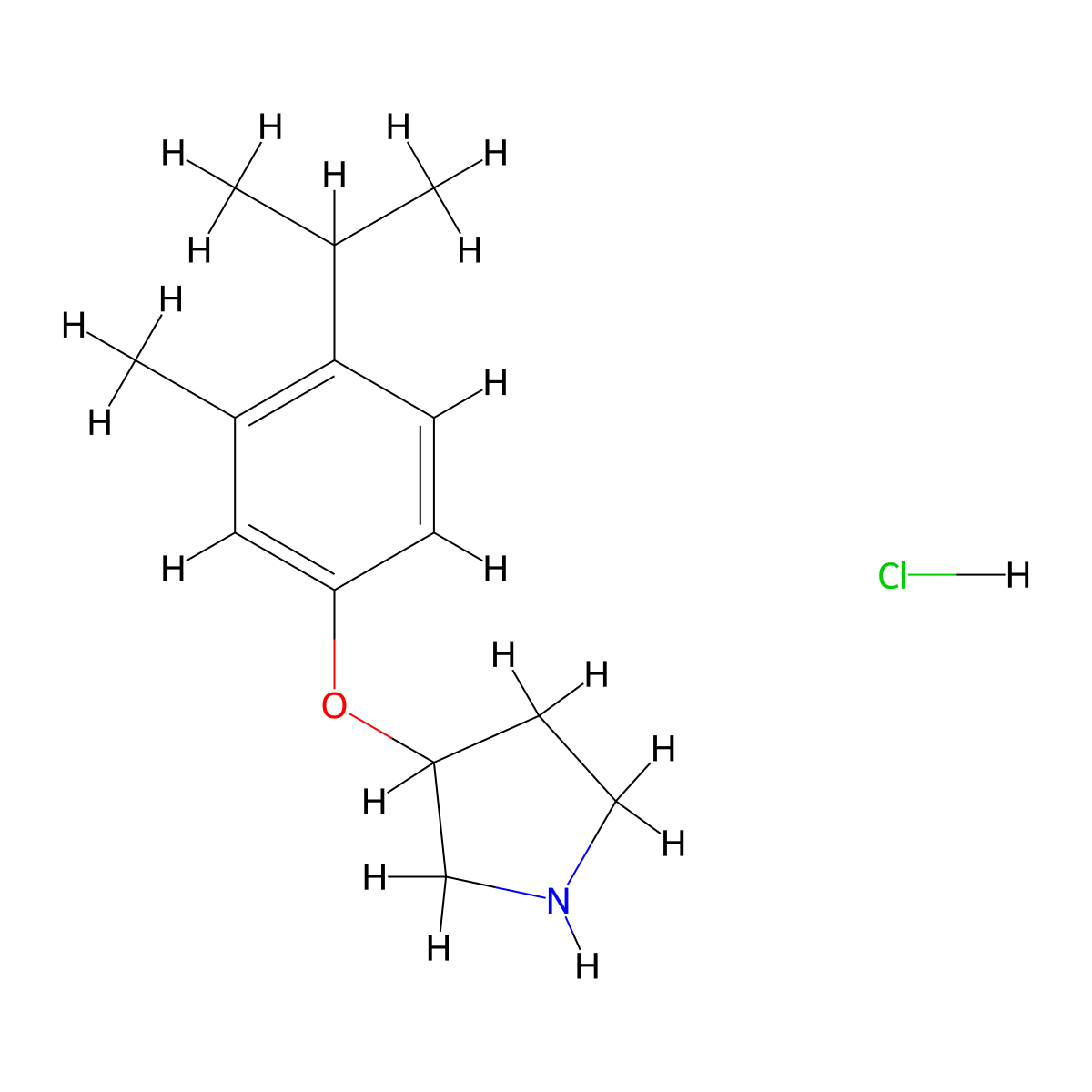 3-(4-Isopropyl-3-methylphenoxy)pyrrolidine hydrochloride molecular structure, CAS 1220019-19-1