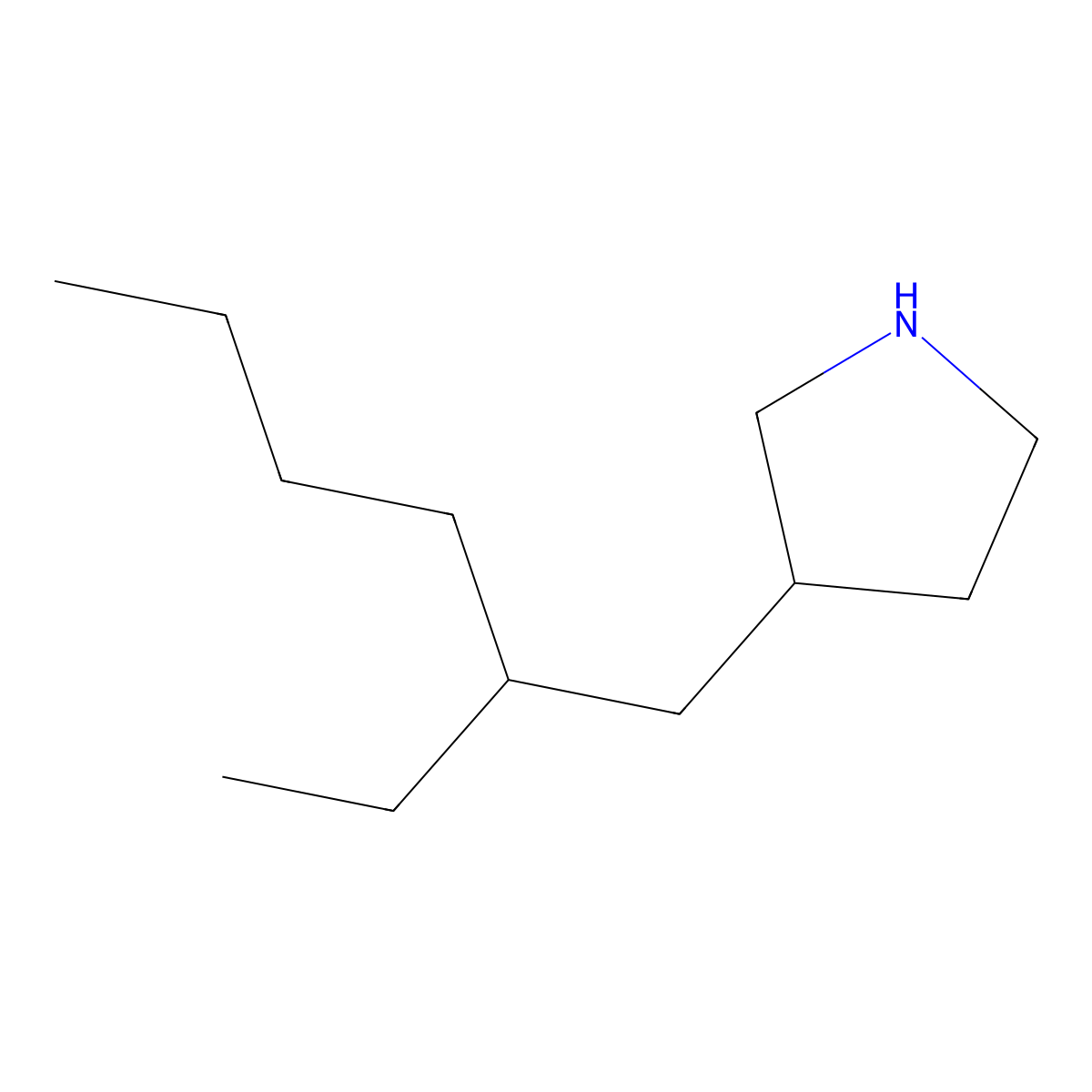 3-(2-Ethylhexyl)pyrrolidine molecular structure, CAS 1220019-23-7