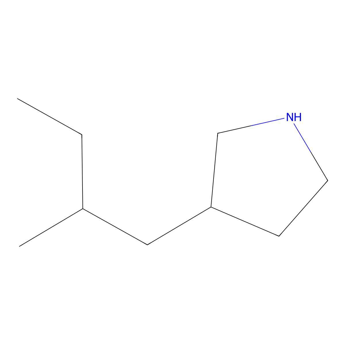 3-(2-Methylbutyl)pyrrolidine molecular structure, CAS 1220019-32-8