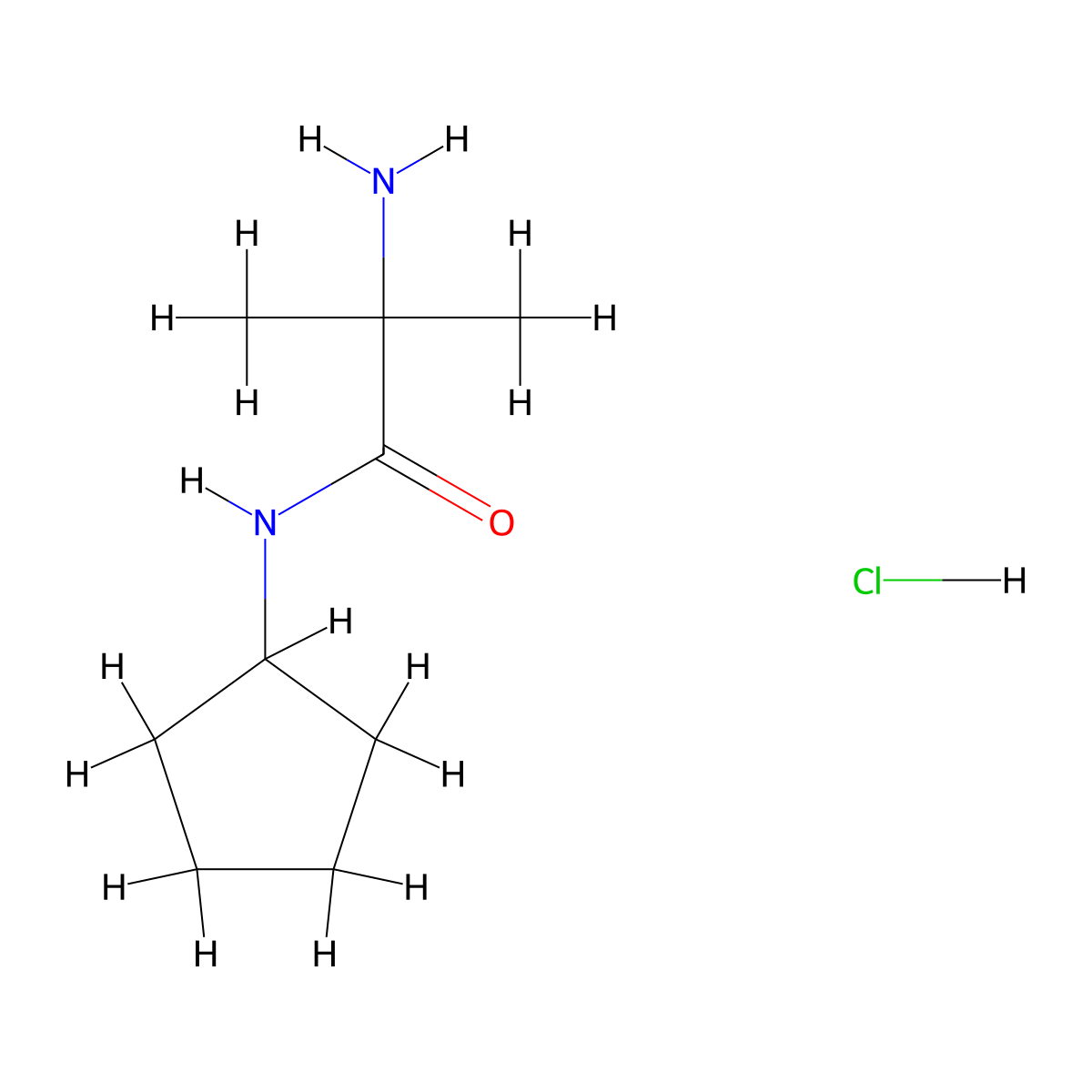 2-Amino-N-cyclopentyl-2-methylpropanamide hydrochloride molecular structure, CAS 1220019-33-9