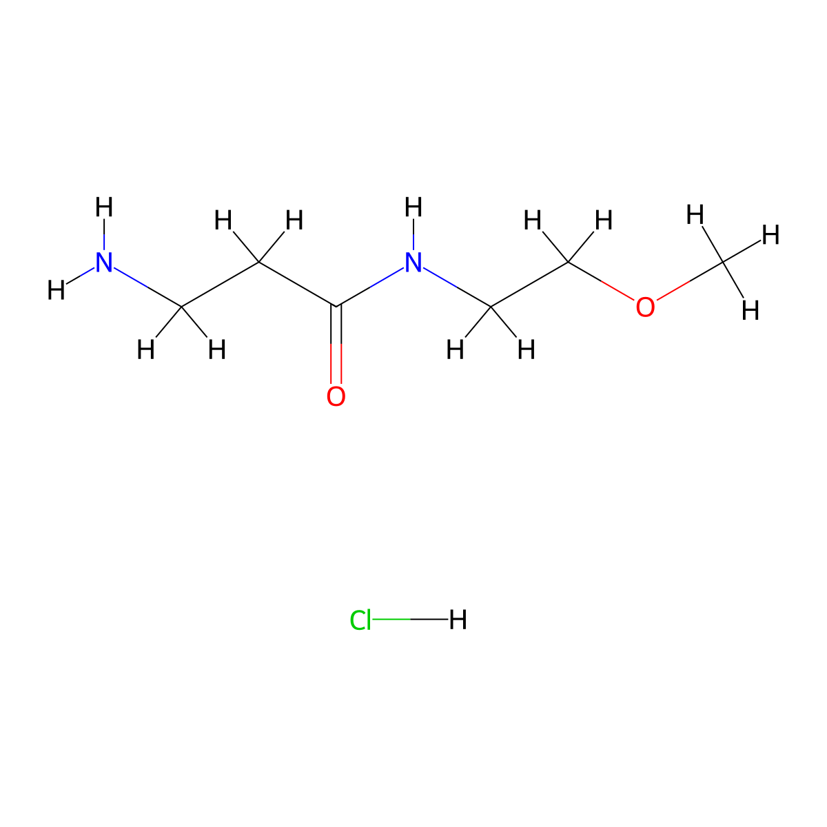 3-Amino-N-(2-methoxyethyl)propanamide hydrochloride molecular structure, CAS 1220019-38-4