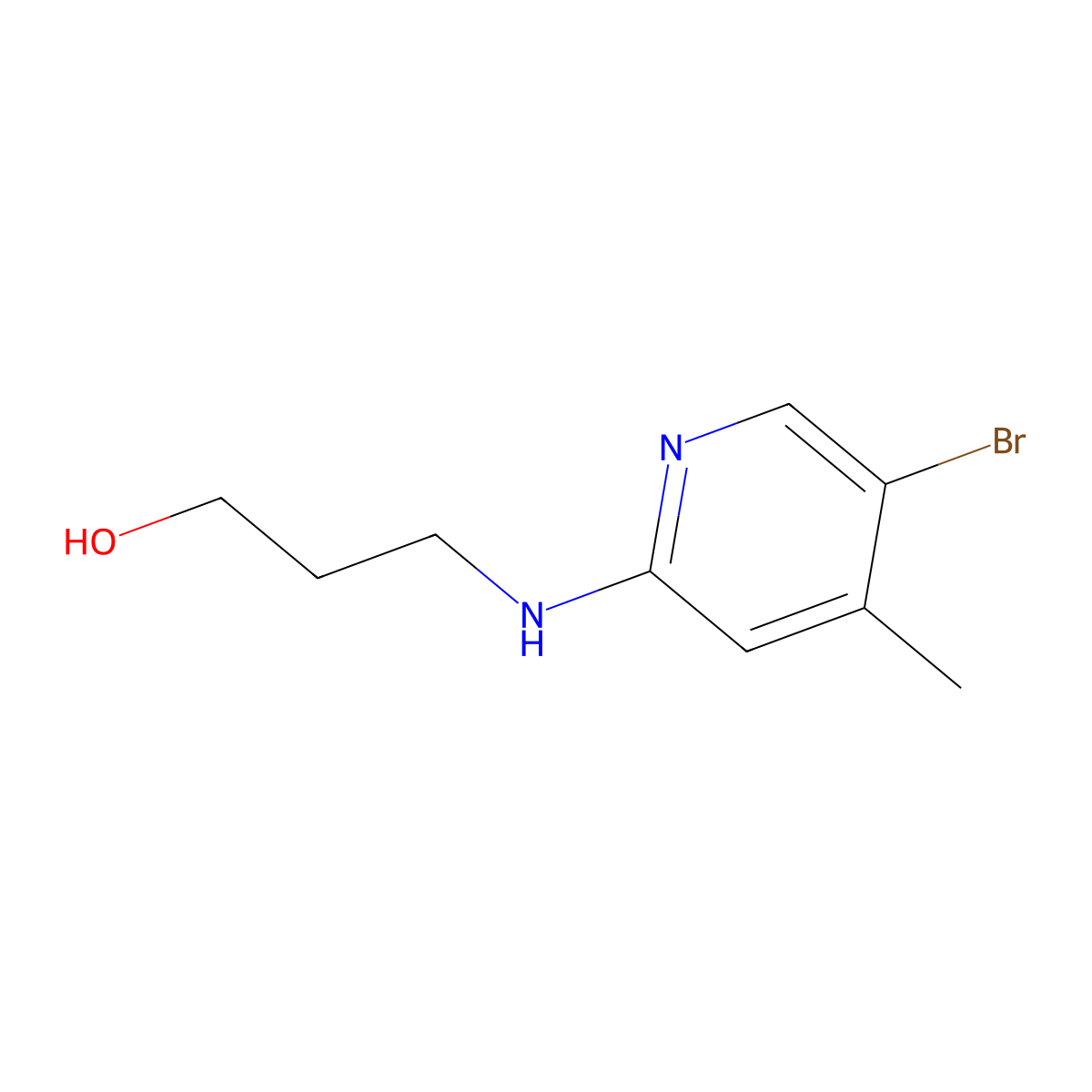 3-[(5-Bromo-4-methyl-2-pyridinyl)amino]-1-propanol molecular structure, CAS 1220019-47-5