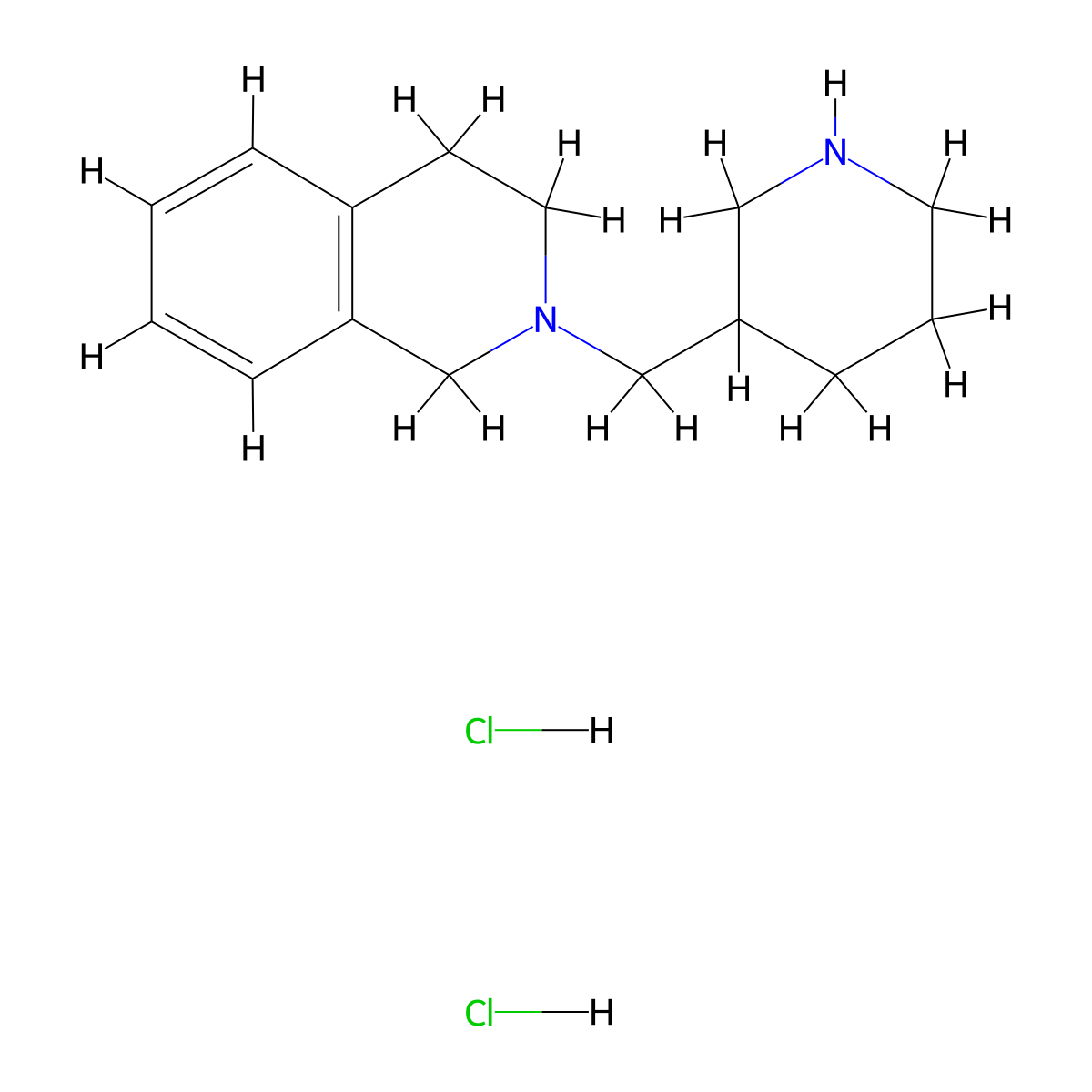 2-(3-Piperidinylmethyl)-1,2,3,4-tetrahydroisoquinoline dihydrochloride molecular structure, CAS 1220019-49-7