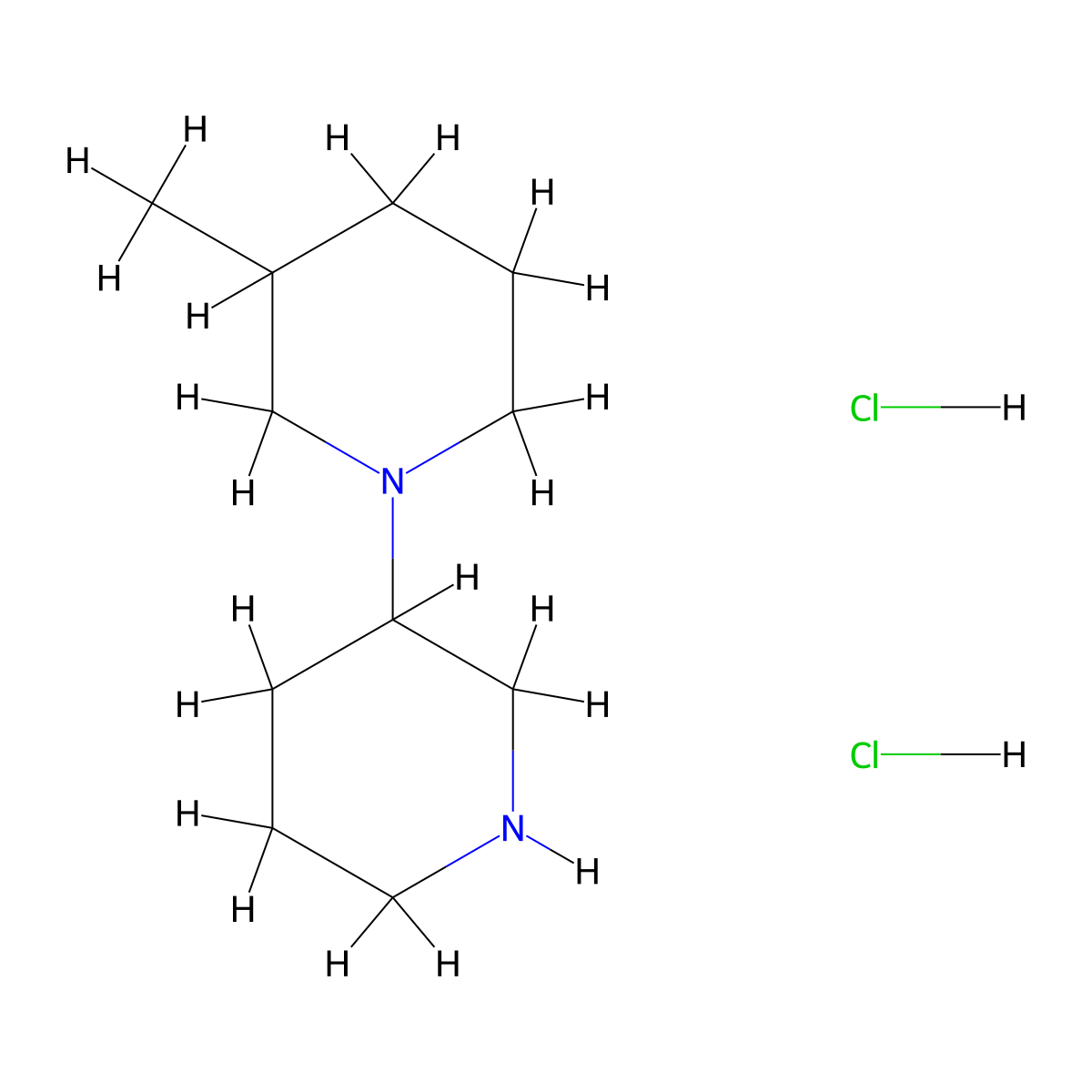 3-(3-Methyl-1-piperidinyl)piperidine dihydrochloride molecular structure, CAS 1220019-66-8