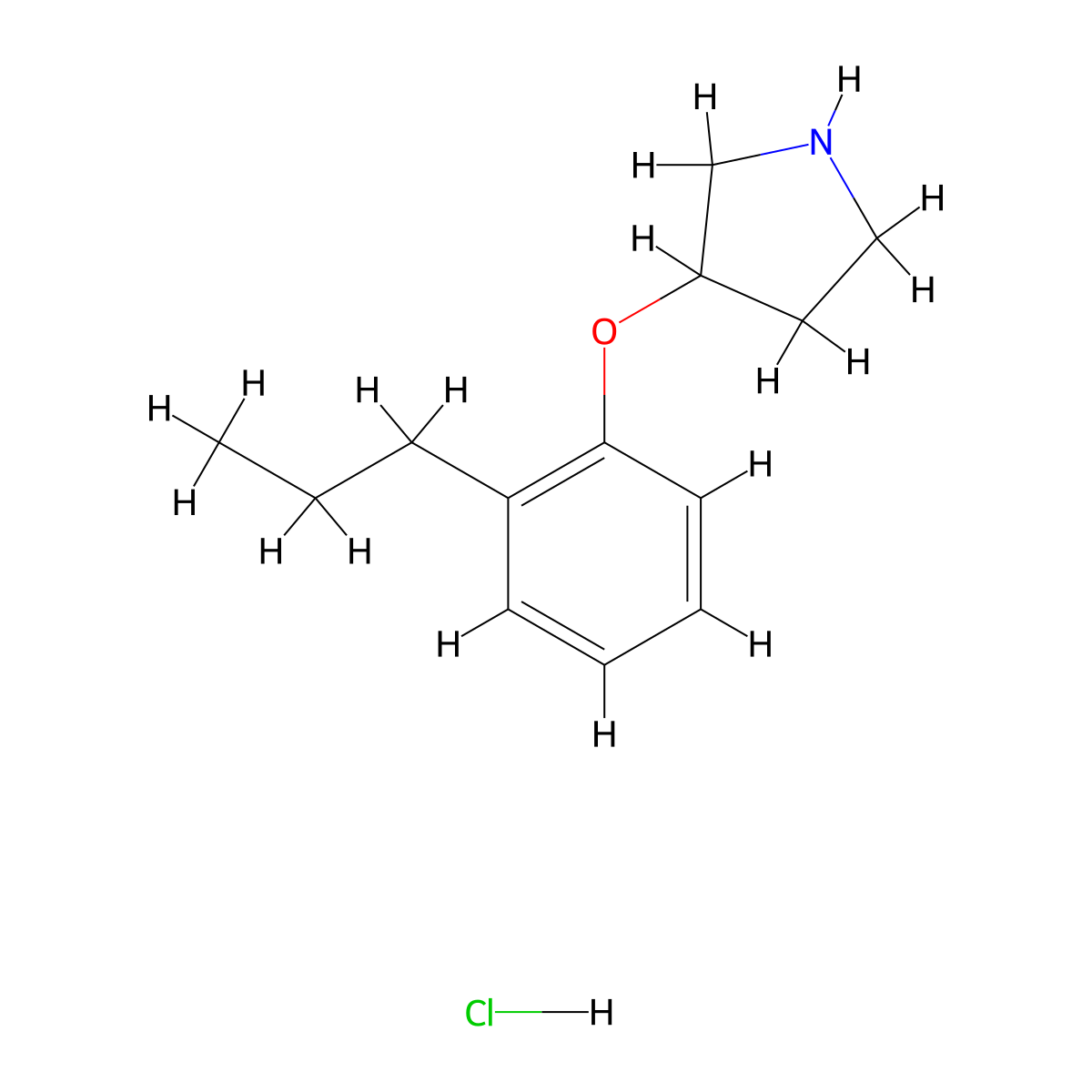 3-(2-Propylphenoxy)pyrrolidine hydrochloride molecular structure, CAS 1220019-69-1