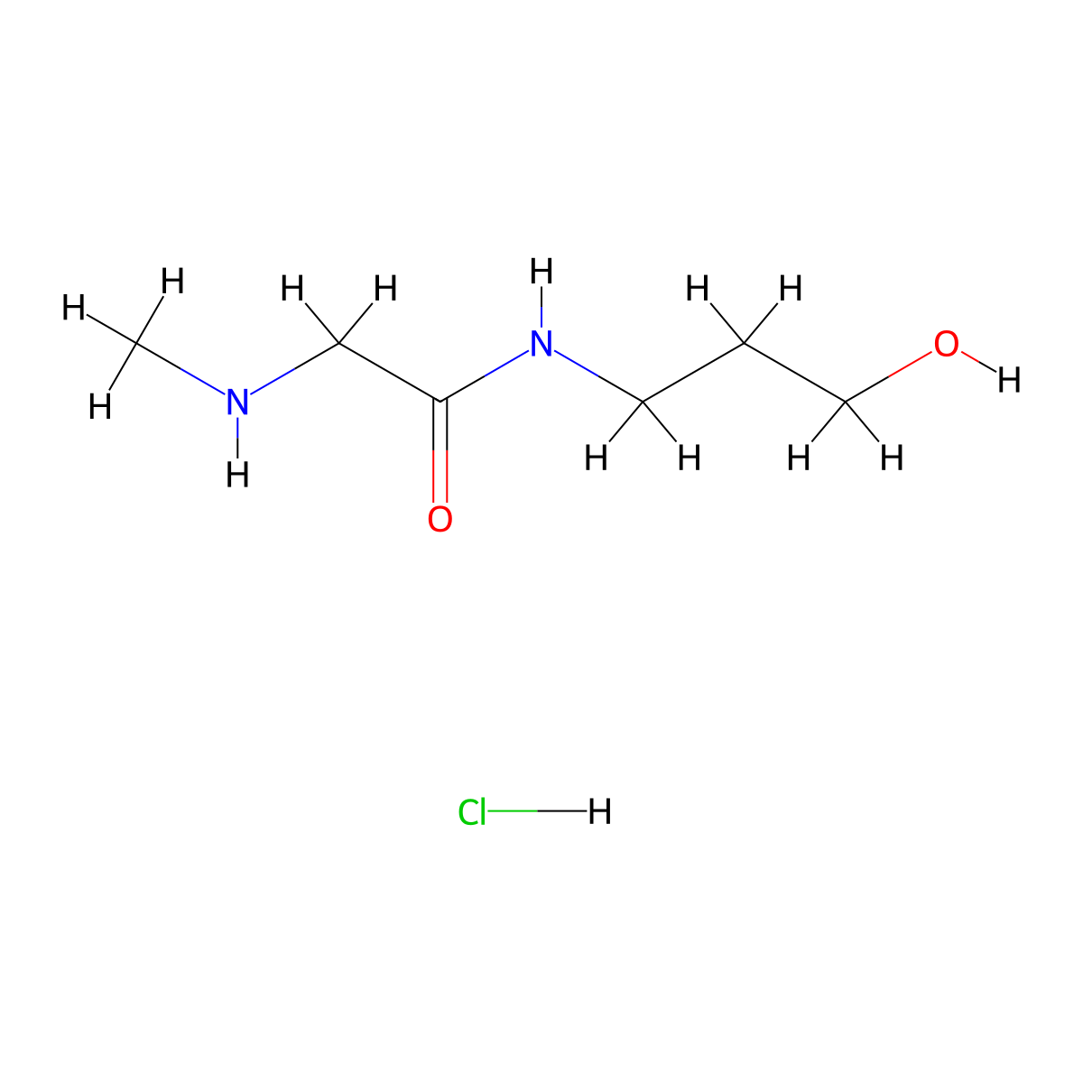 N-(3-Hydroxypropyl)-2-(methylamino)acetamide hydrochloride molecular structure, CAS 1220019-70-4