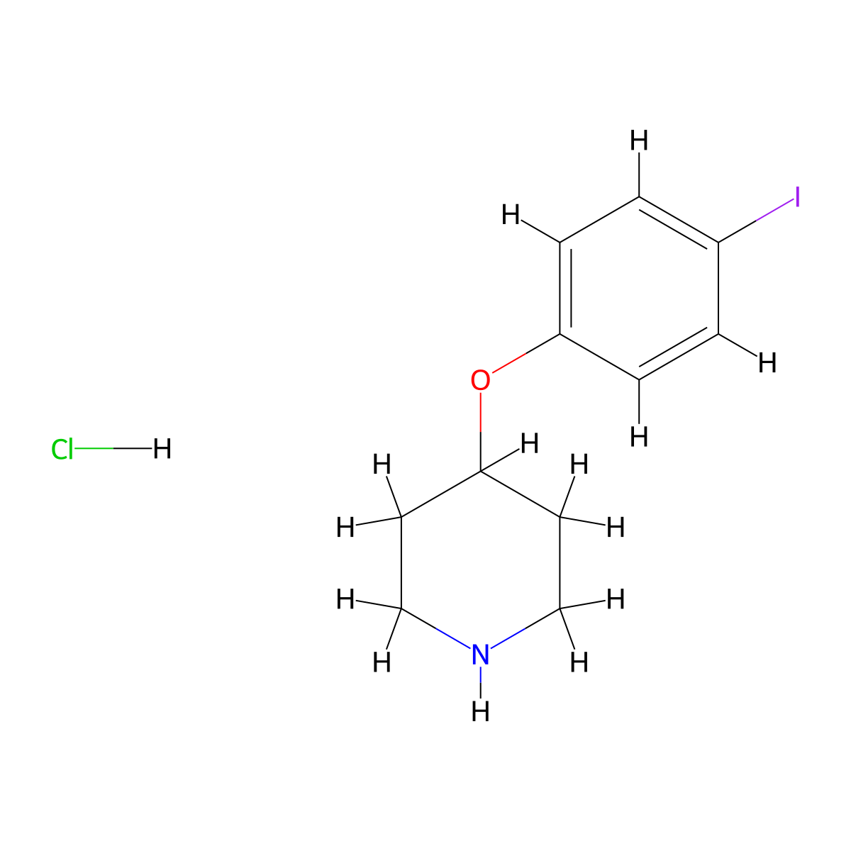 4-(4-Iodophenoxy)piperidine hydrochloride molecular structure, CAS 1220019-83-9