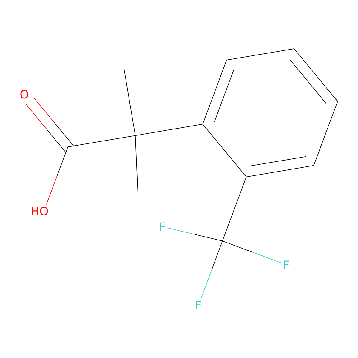 2-Methyl-2-[2-(trifluoromethyl)phenyl]propanoic acid molecular structure, CAS 1220019-86-2