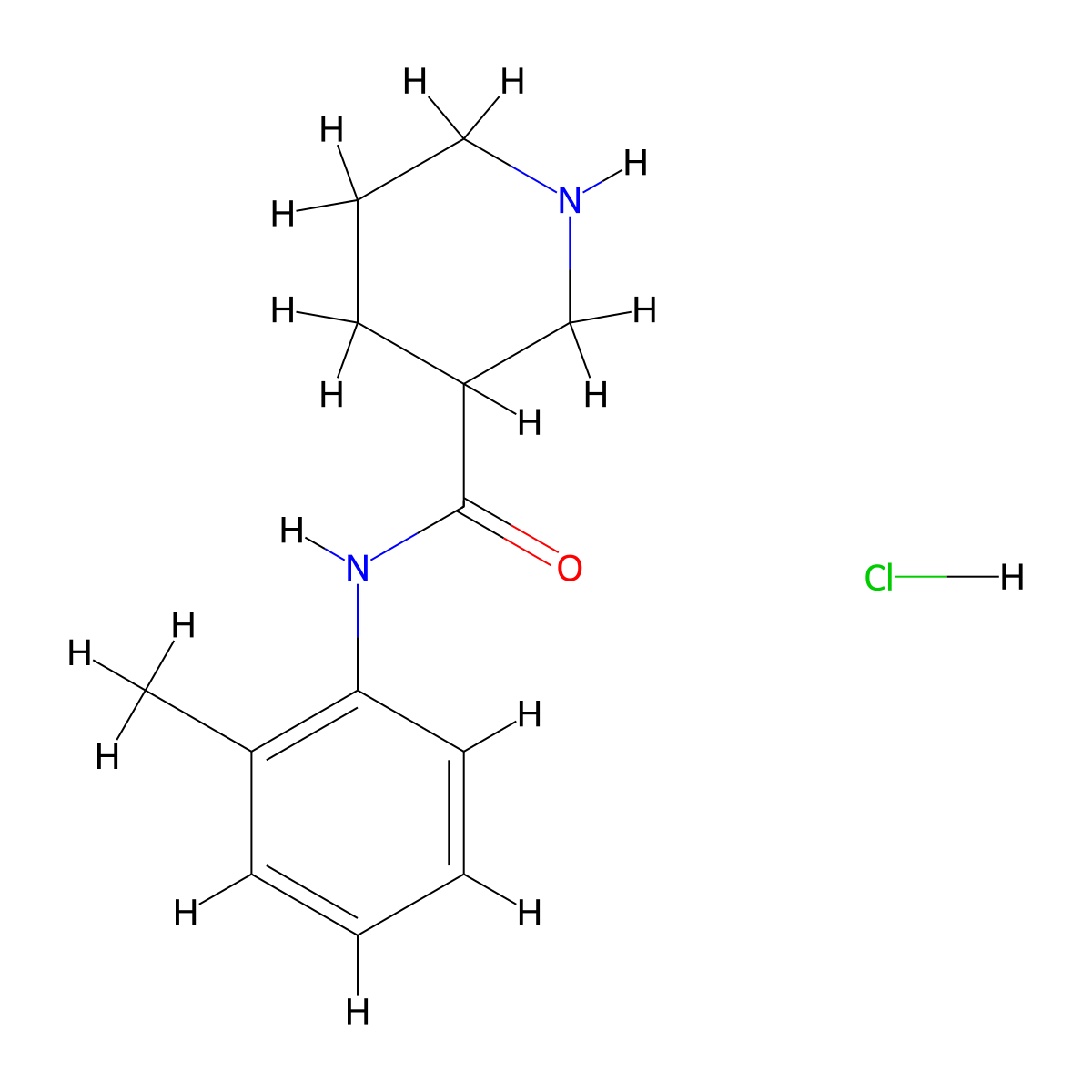 N-(2-Methylphenyl)-3-piperidinecarboxamide hydrochloride molecular structure, CAS 1220019-88-4