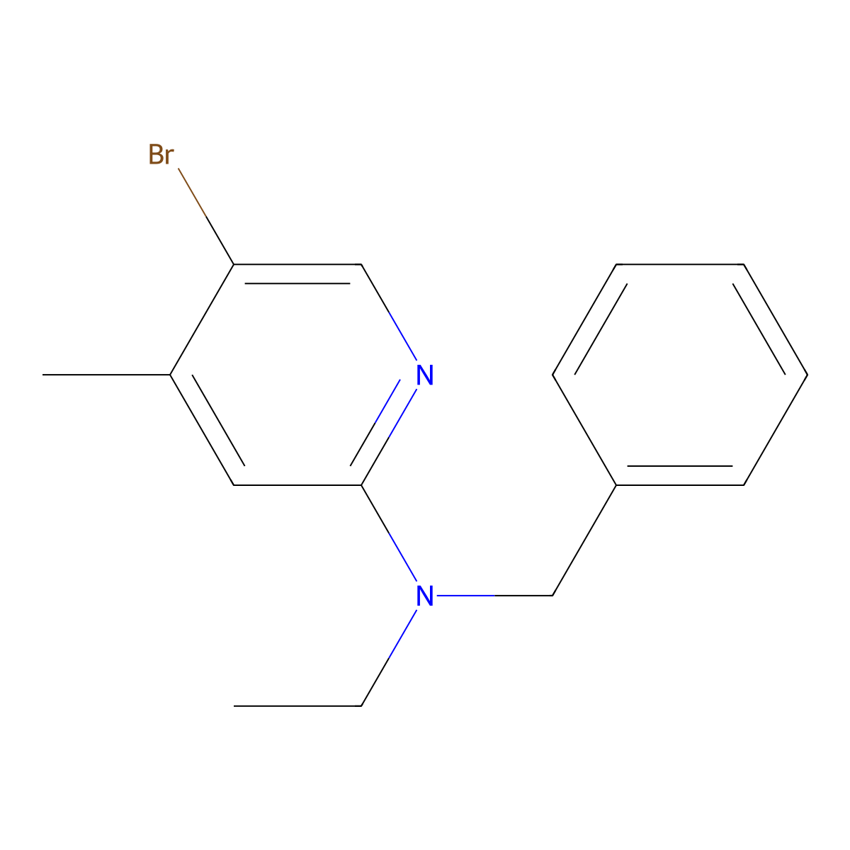 N-benzyl-5-bromo-N-ethyl-4-methylpyridin-2-amine molecular structure, CAS 1220019-93-1