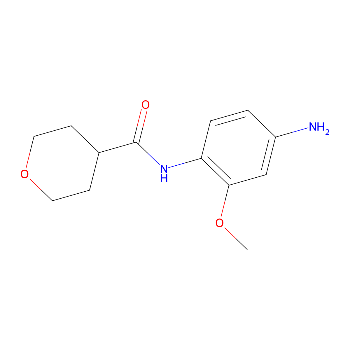 N-(4-Amino-2-methoxyphenyl)tetrahydro-2H-pyran-4-carboxamide molecular structure, CAS 1220019-99-7