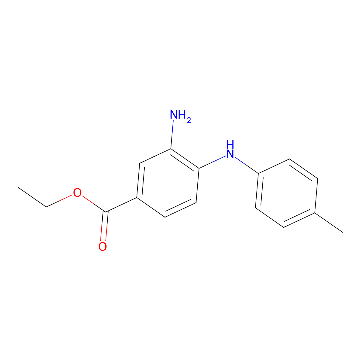 Ethyl 3-amino-4-(4-toluidino)benzoate molecular structure, CAS 1220020-00-7