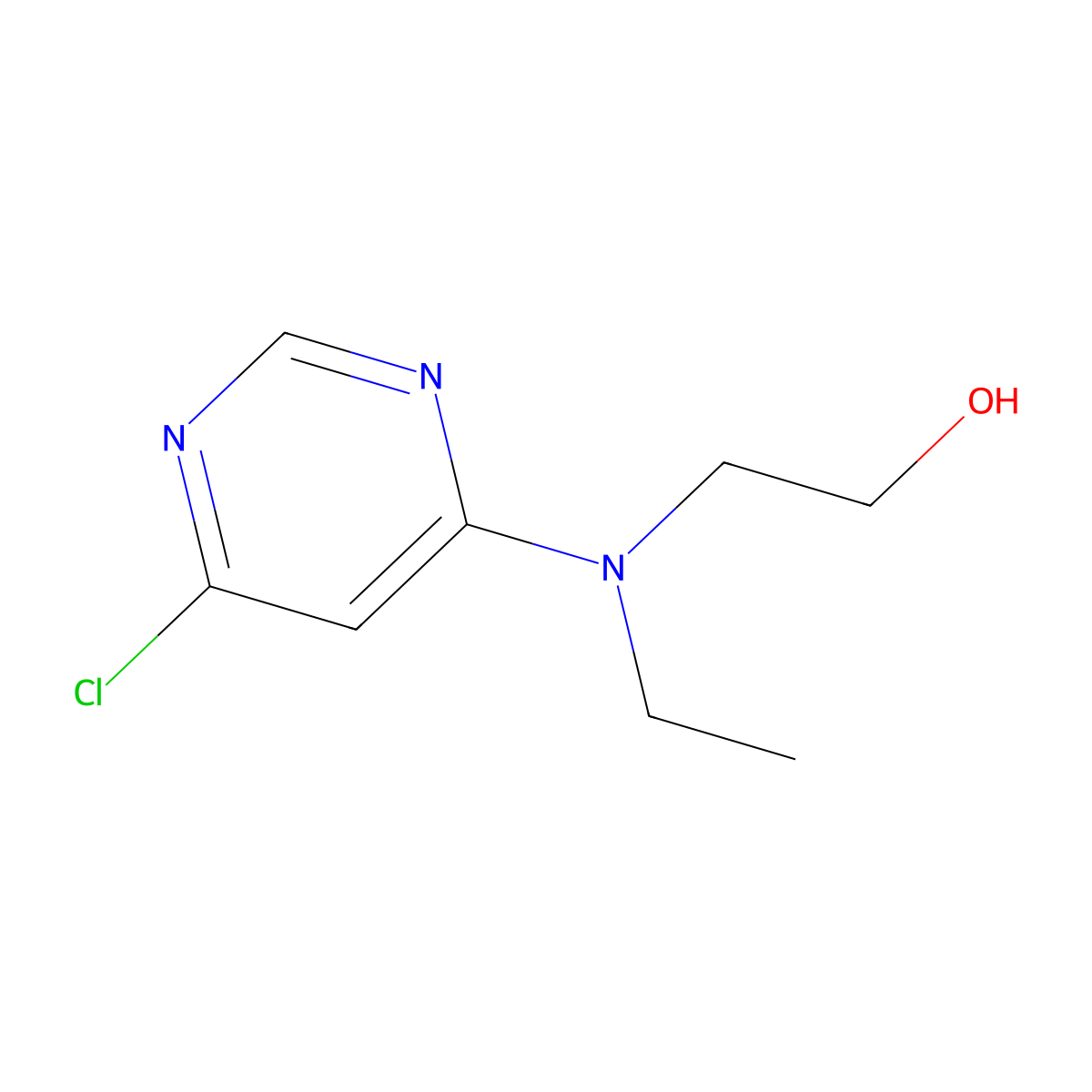 2-[(6-Chloro-4-pyrimidinyl)(ethyl)amino]-1-ethanol molecular structure, CAS 1220020-02-9