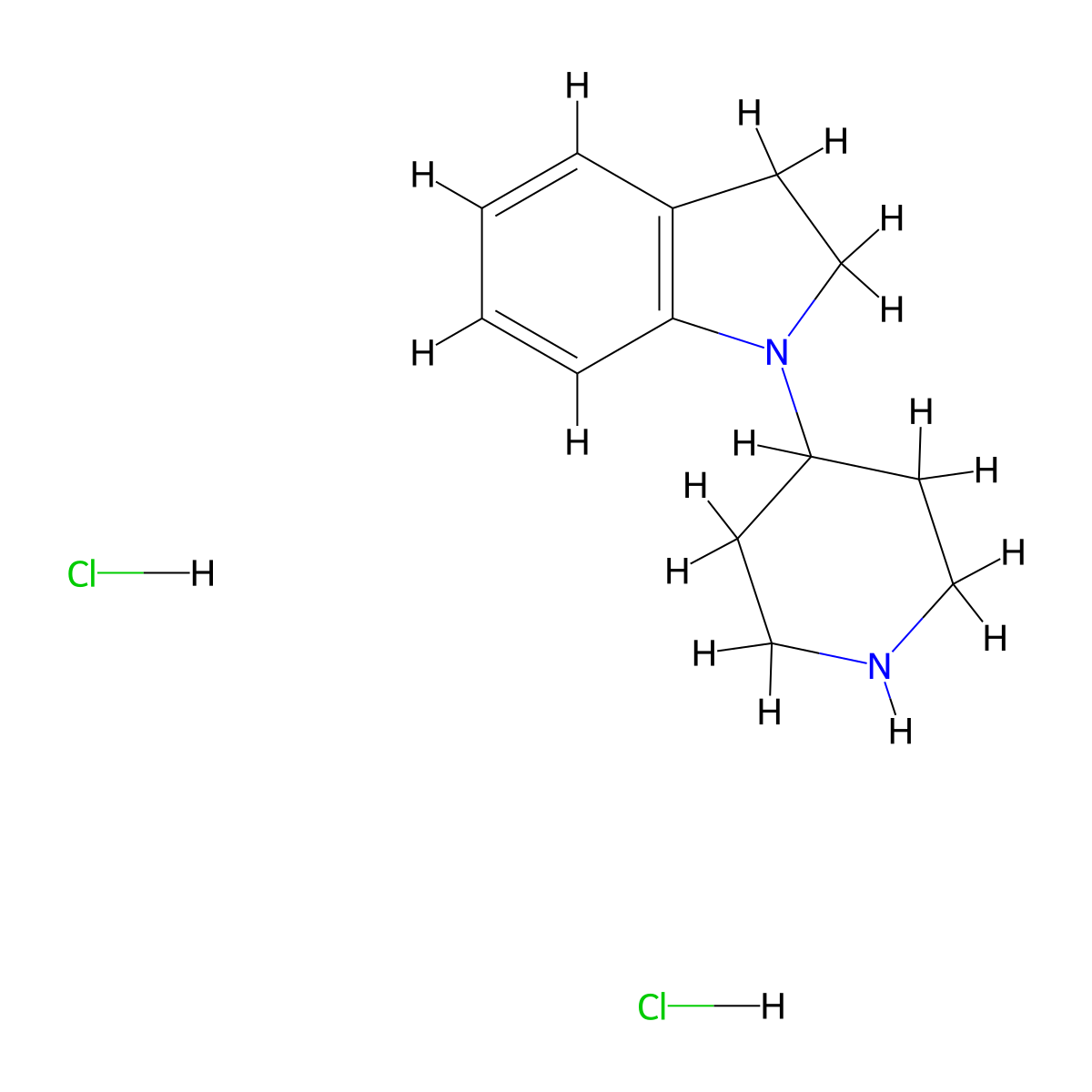 1-(4-Piperidinyl)indoline dihydrochloride molecular structure, CAS 1220020-04-1